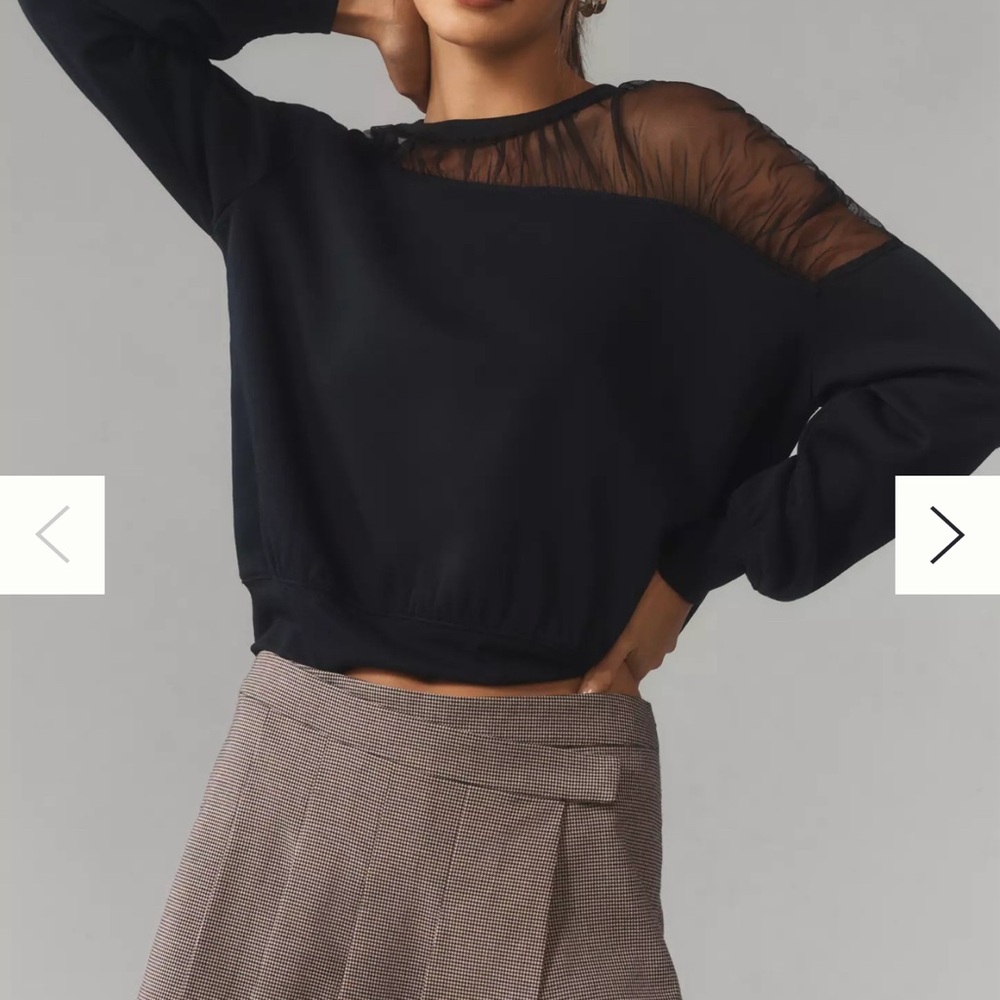 NWOT Maeve Sheer-Insert Cozy Pullover